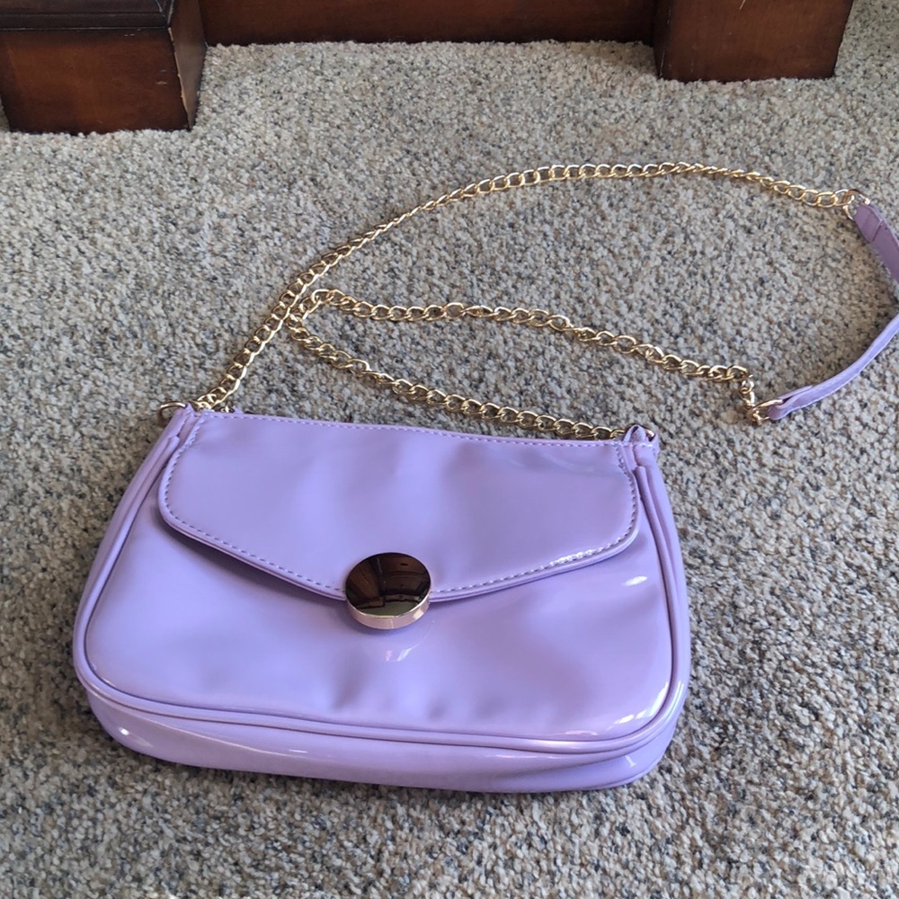 "5 for $25" Lilac Shiny PVC Crossbody Handbag